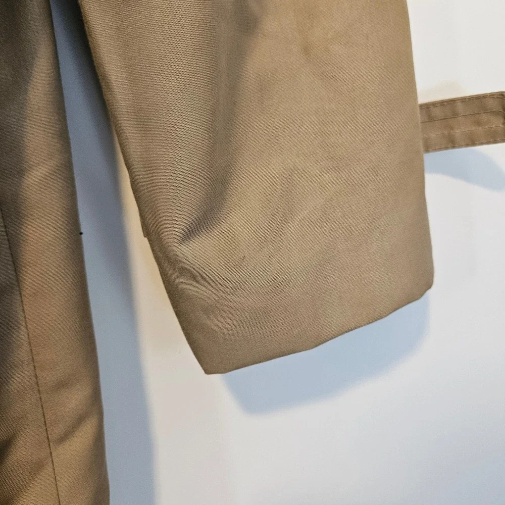 Vintage Sears Double Breasted Trench Coat Belted Mens 42 Beige Tan Detective